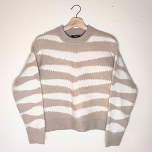 *MANGO* Boxy striped crew neck sweater